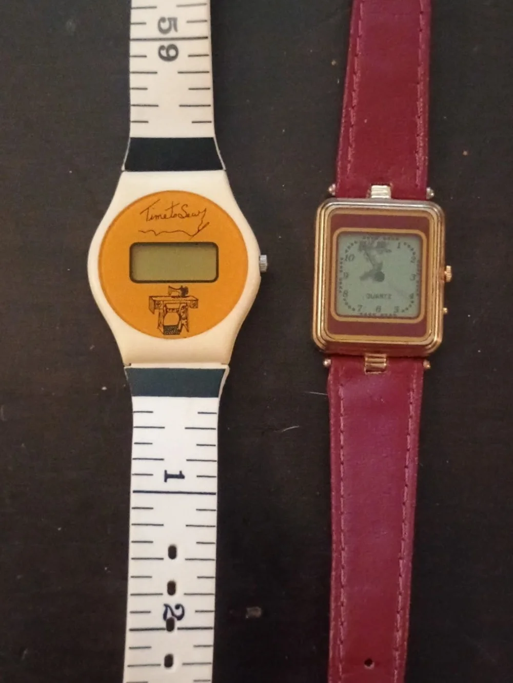 White and Orange Digital Watch
